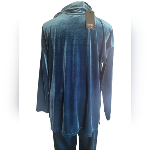 Jones New York Malachite Turquoise Velour Knit Pant Set Size Large - Picture 2 of 4